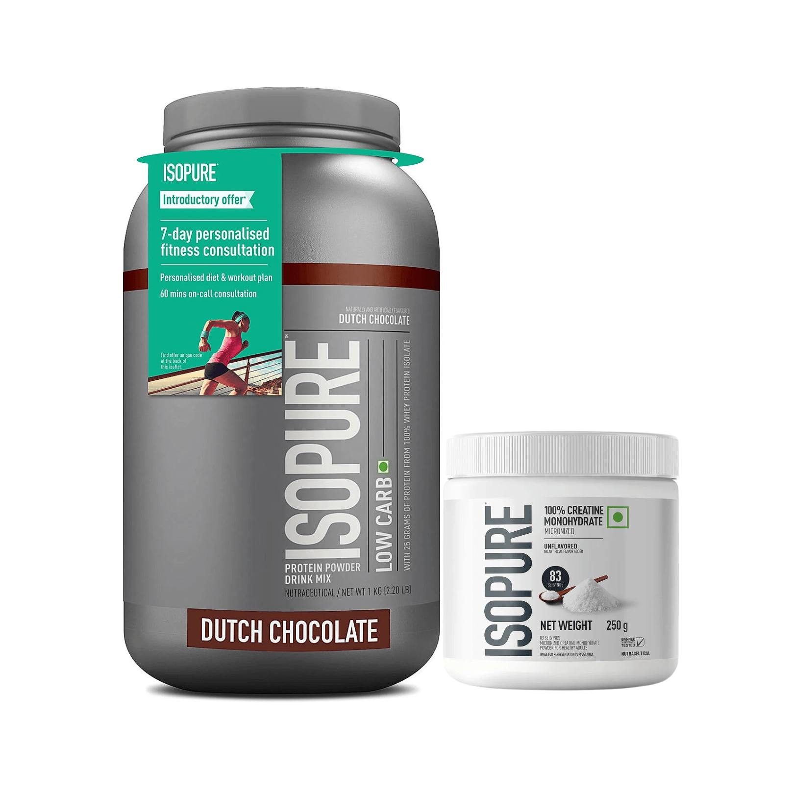 Isopure Combo - Whey Protein Isolate 2KG + Isopure Micronized Creatine 250G Unflavoured - Isopure