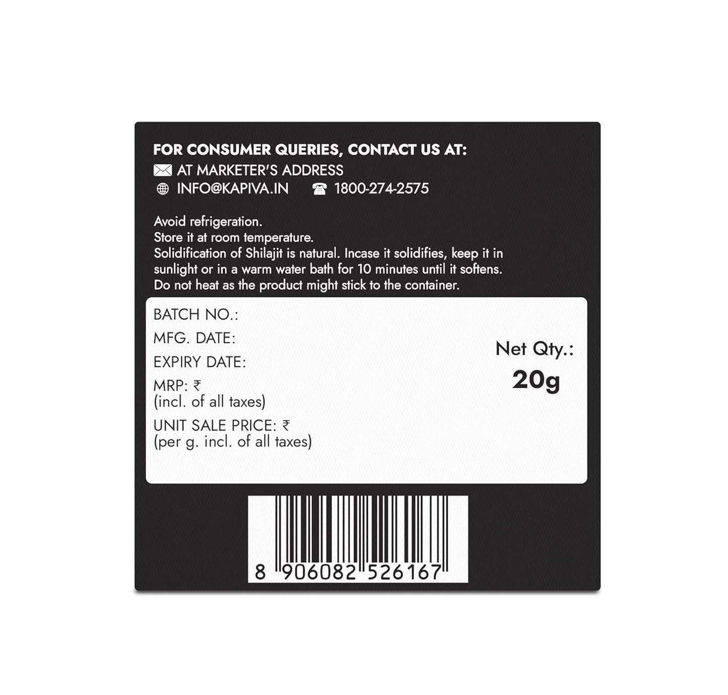 Kapiva Himalayan Shilajit Resin - 20G - Kapiva