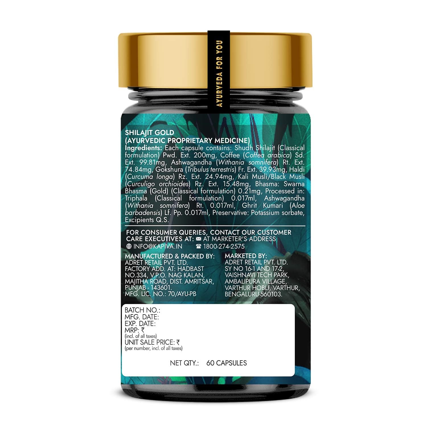 Kapiva Shilajit Gold 60 Capsules - Kapiva