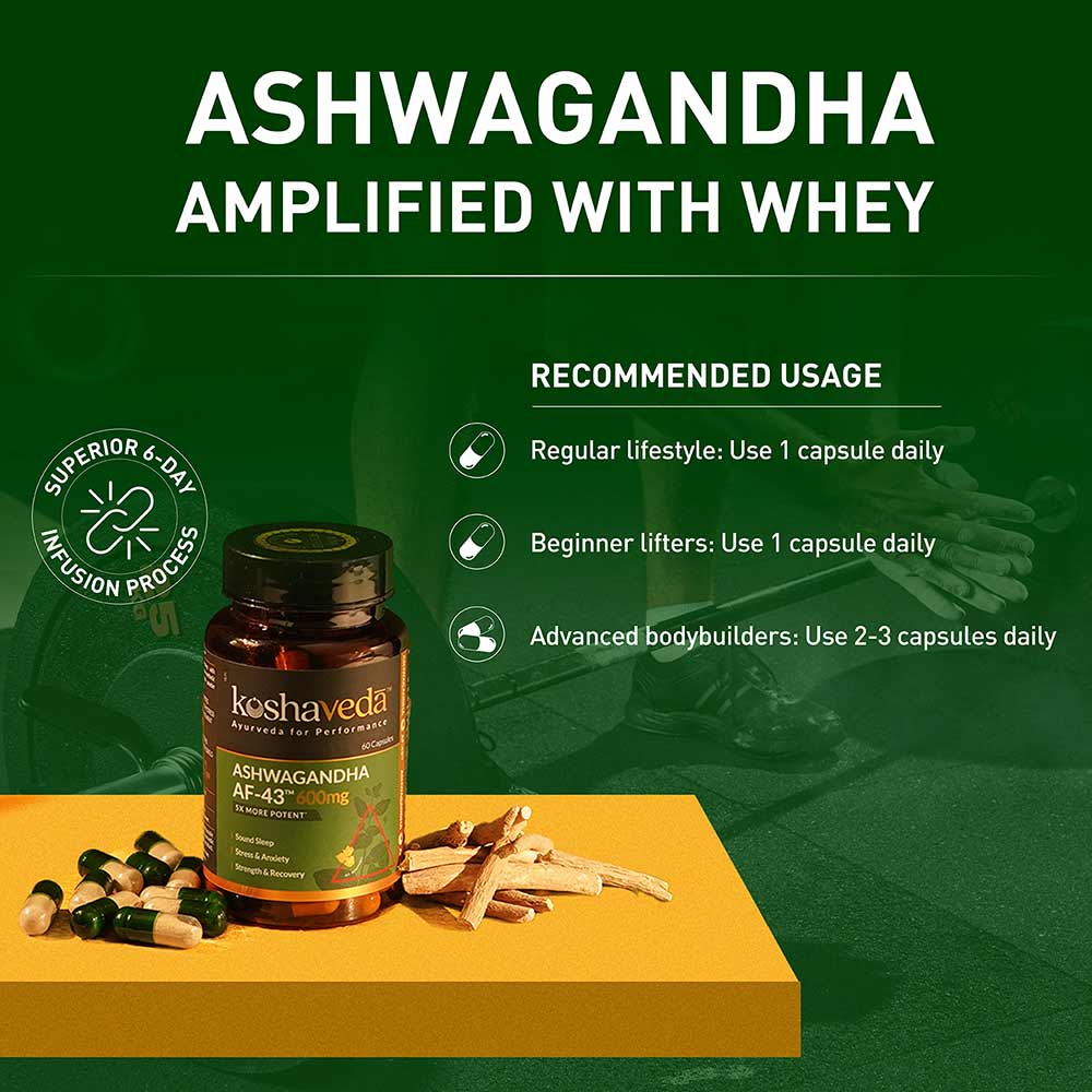 Koshaveda Ashwagandha AF - 43 600mg by MuscleBlaze, 60 capsules - MuscleBlaze