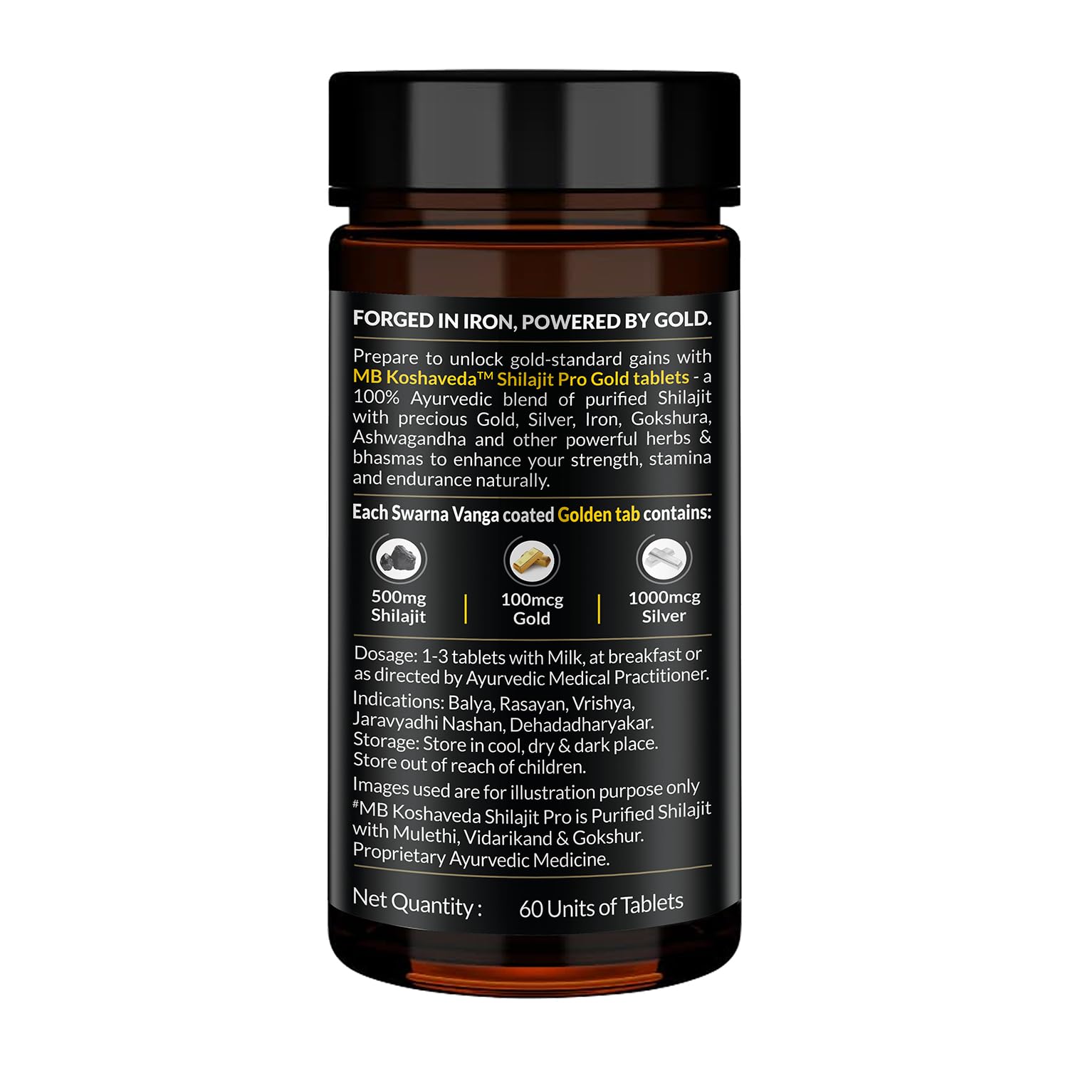 Koshaveda Shilajit Pro Gold by MuscleBlaze (60 Tablets) - Muscleblaze