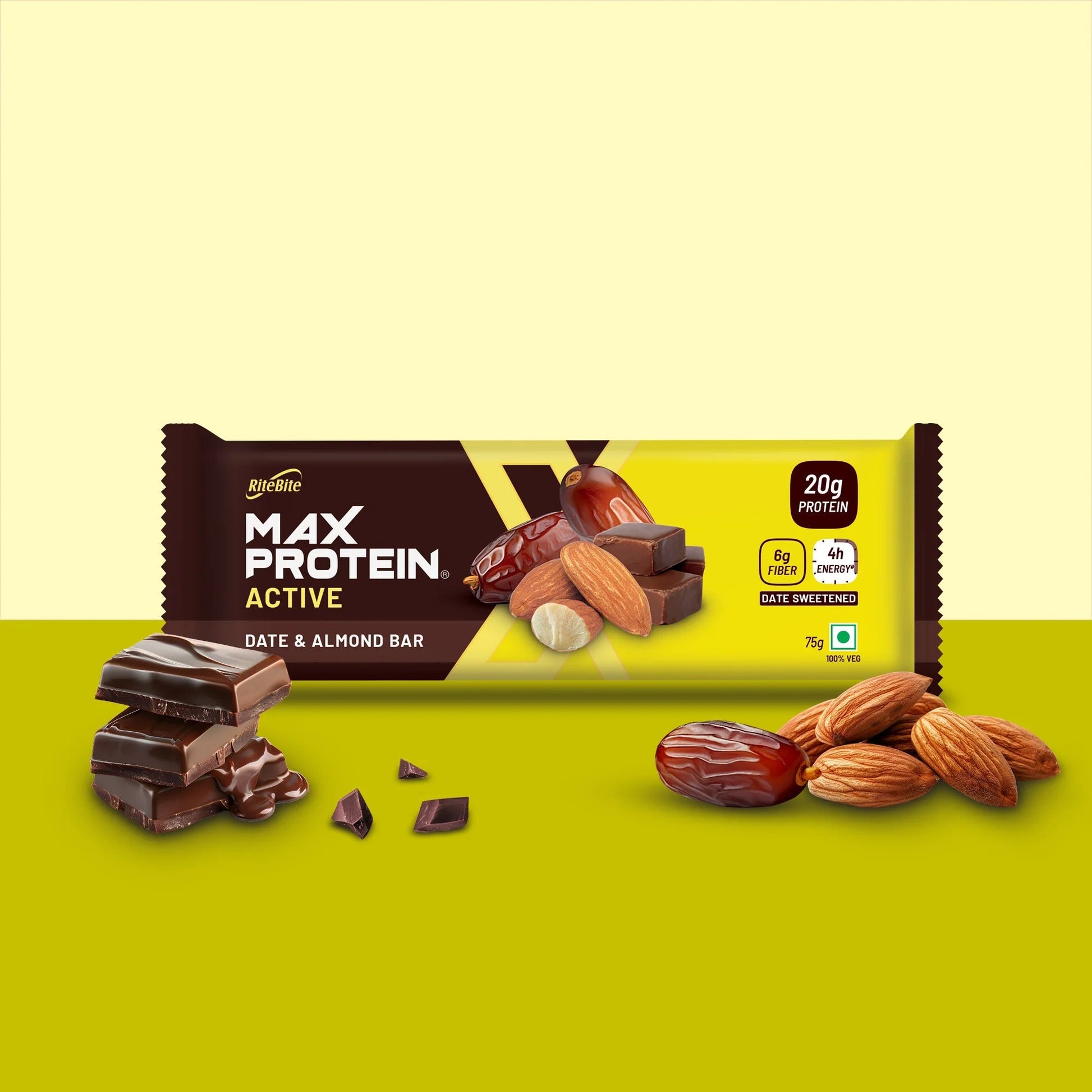 Max Protein Active Protein Bar - Date and Almond - 20G Protein - RiteBite