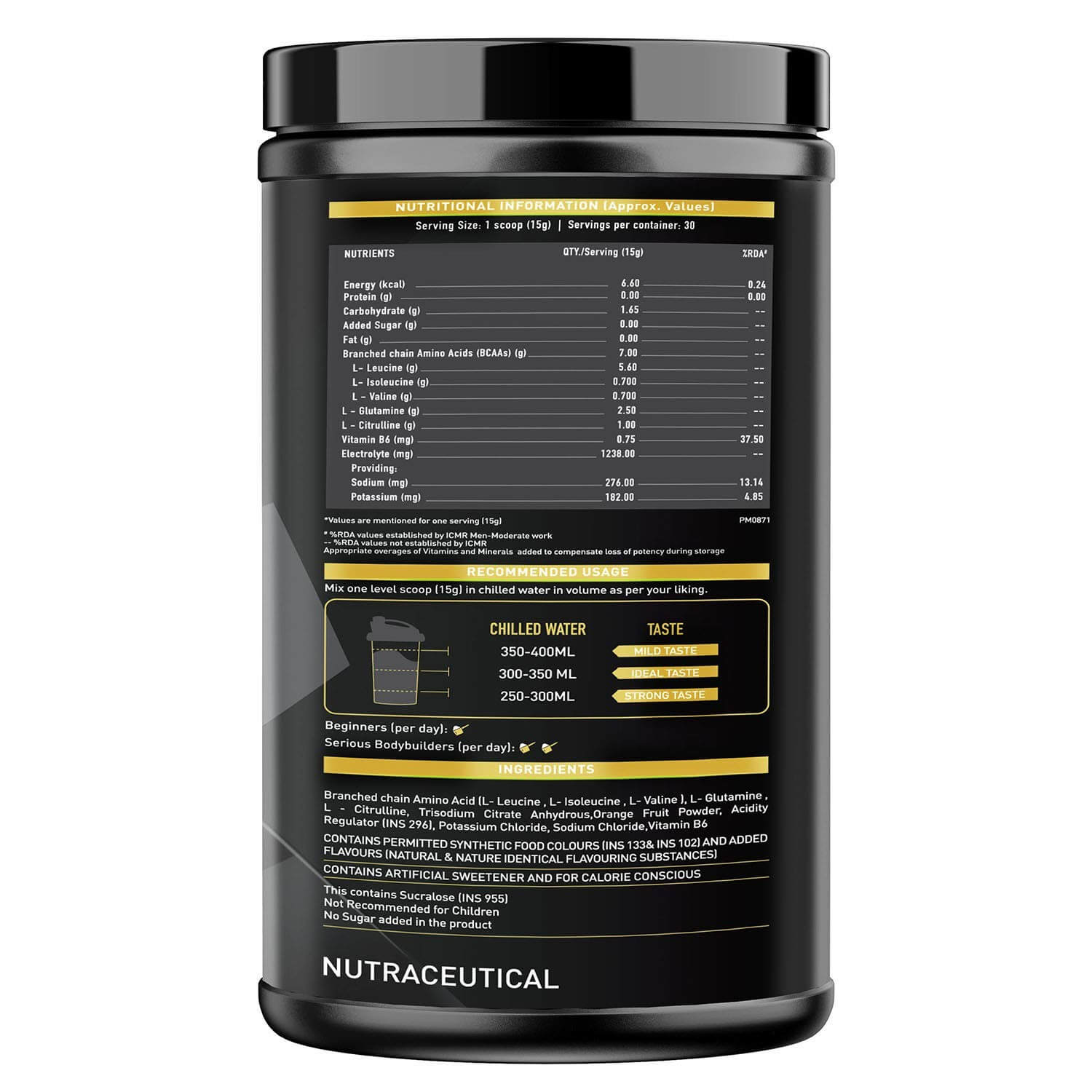 MuscleBlaze BCAA Gold 8:1:1 Amino Acids Supplements - Muscleblaze