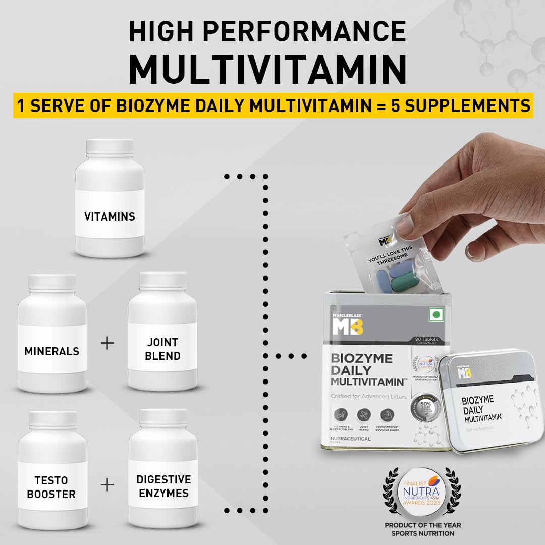 MuscleBlaze Biozyme Daily Multivitamin, 90 tablet - Muscleblaze