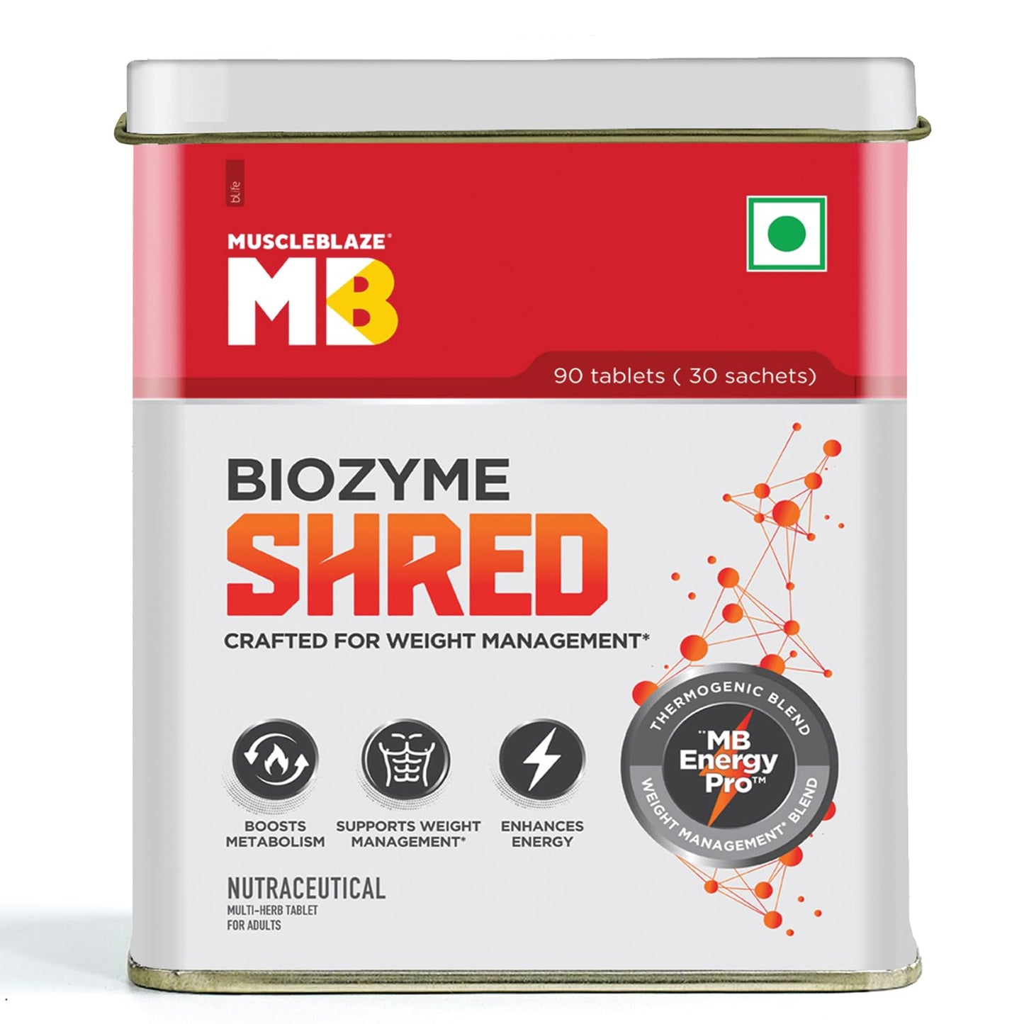 MuscleBlaze Biozyme Shred, 90 tablet - Muscleblaze