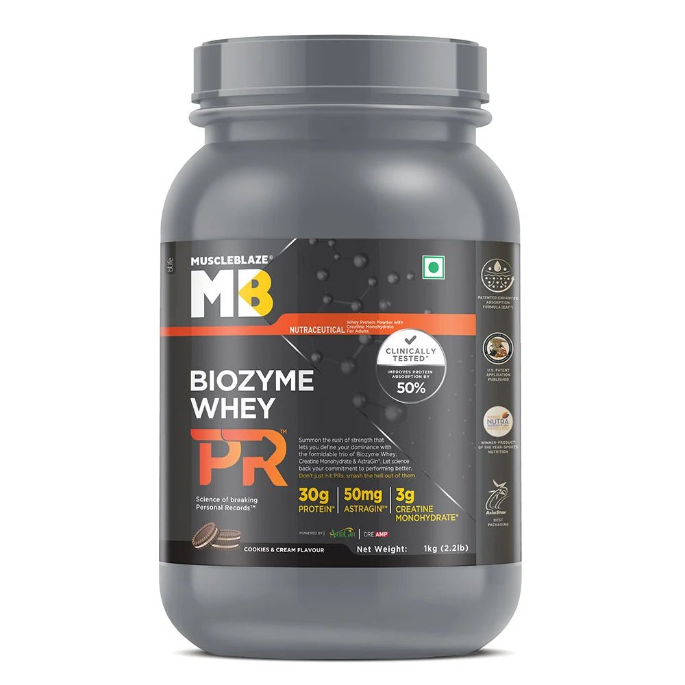 MuscleBlaze Biozyme Whey PR, 1 kg - MuscleBlaze