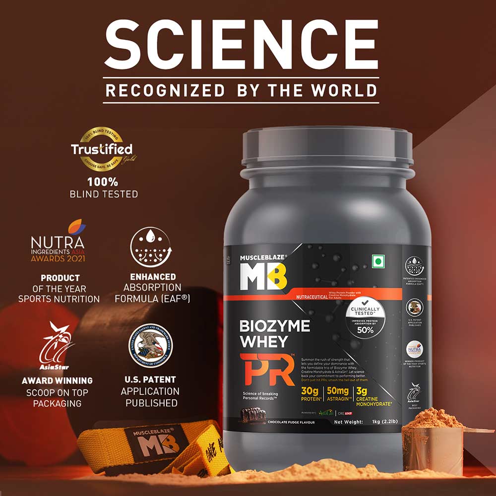 MuscleBlaze Biozyme Whey PR, 1 kg - MuscleBlaze