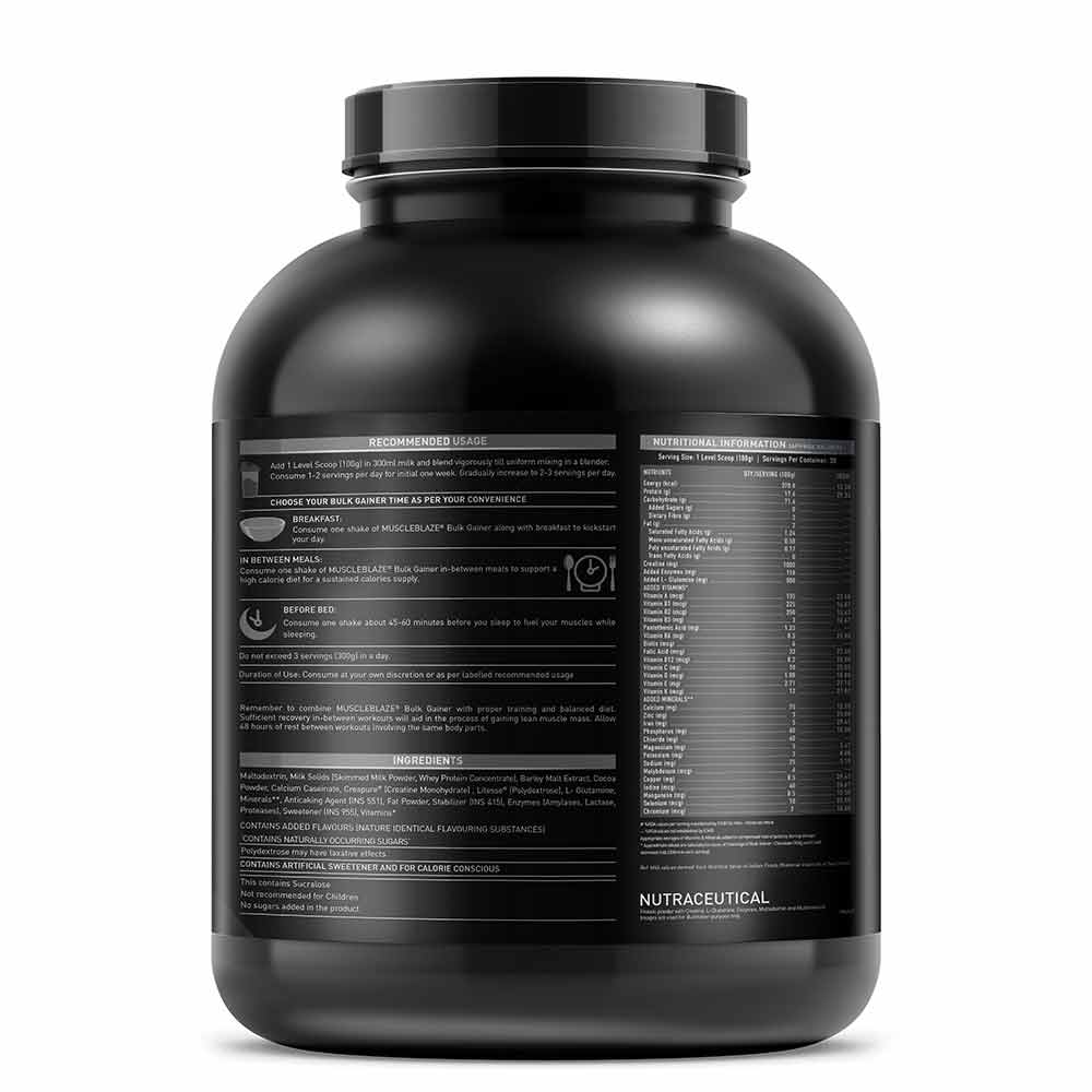 Muscleblaze Bulk Gainer with Creatine 3 KG - Chocolate - MuscleBlaze