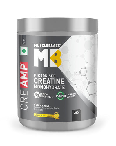 MuscleBlaze Creatine Monohydrate CreAMP, Citrus Blast, 250G - Muscleblaze