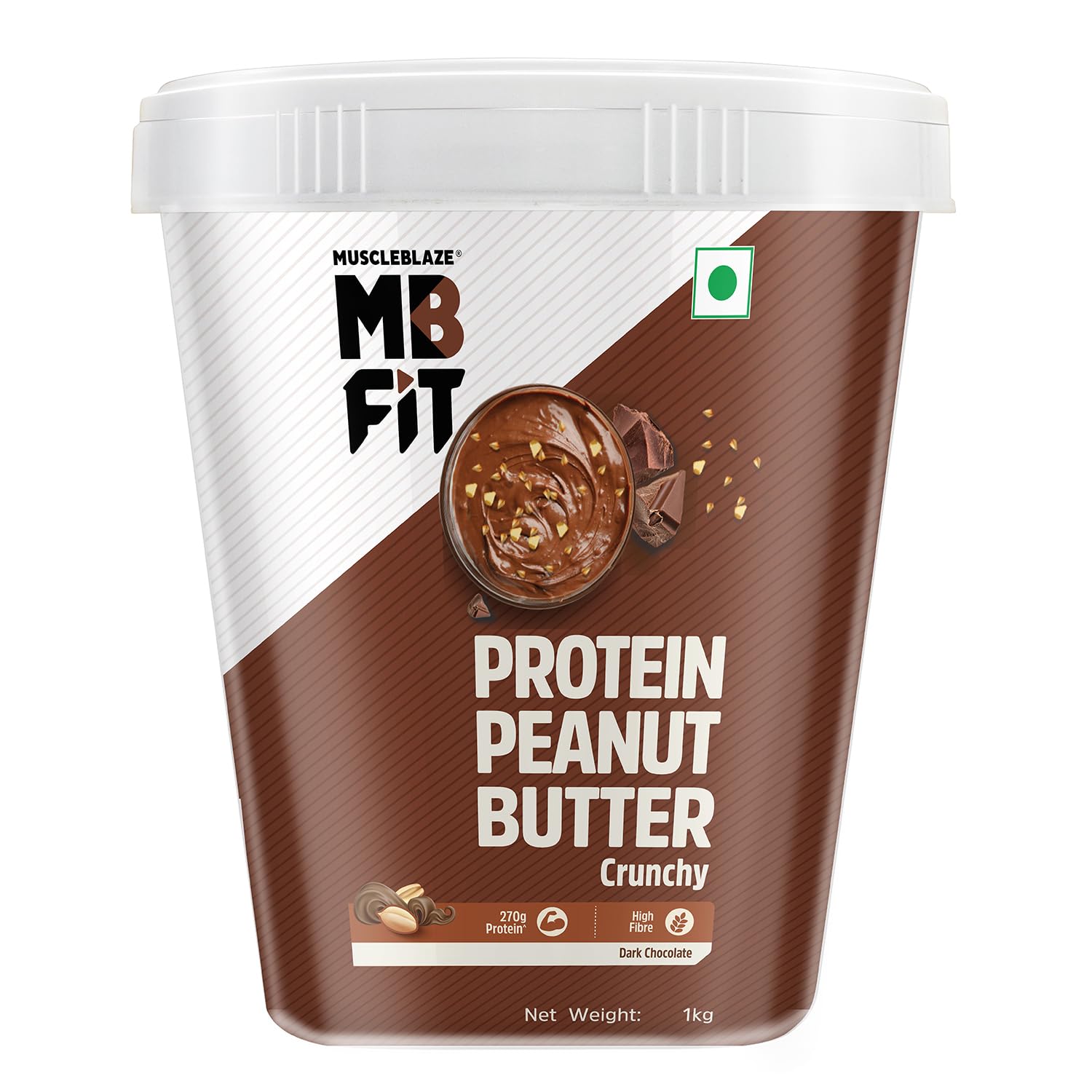 MuscleBlaze High Protein Peanut Butter, 1 kg, Dark Chocolate - Muscleblaze