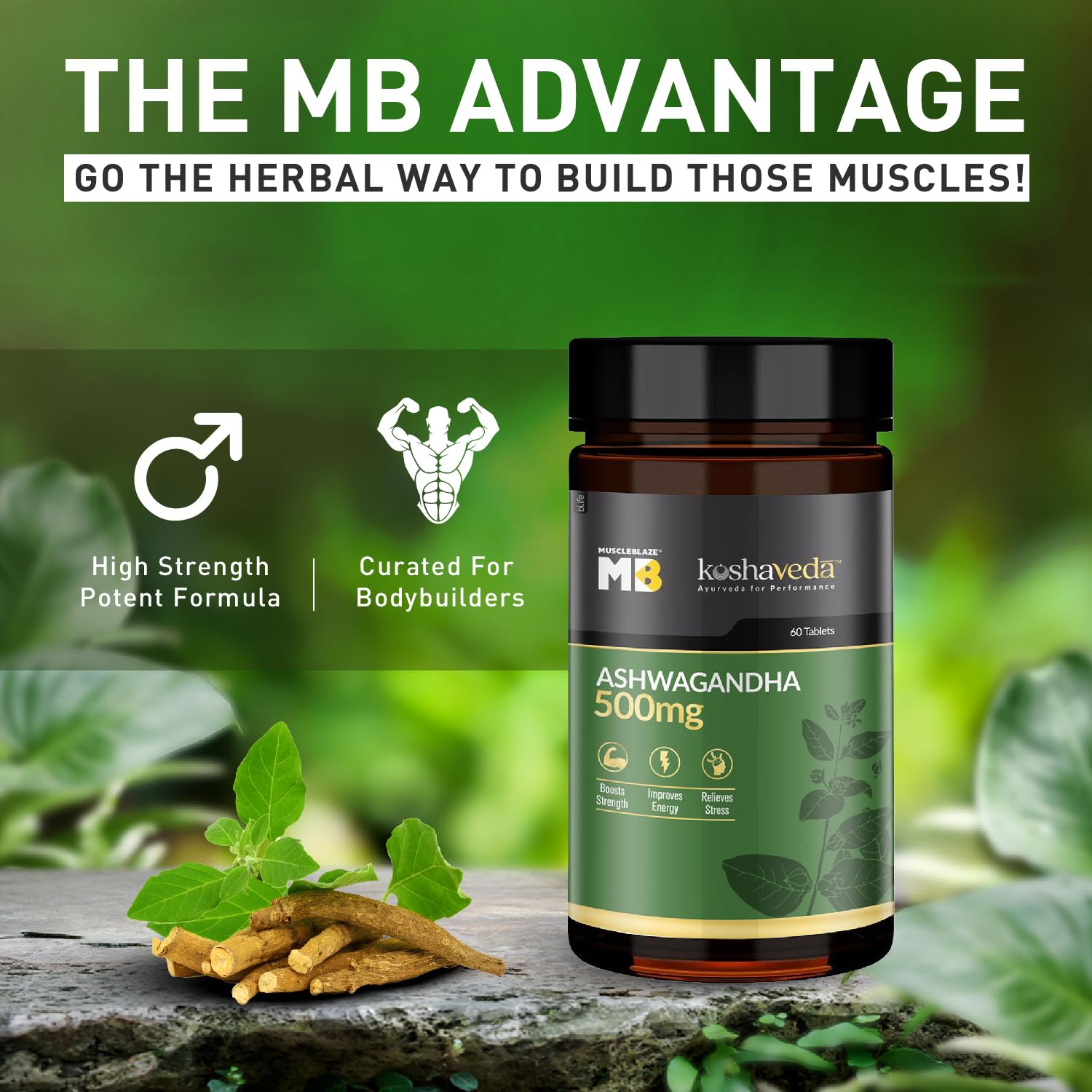 MuscleBlaze Koshaveda - Ashwagandha 500mg, 60 tablet - Muscleblaze