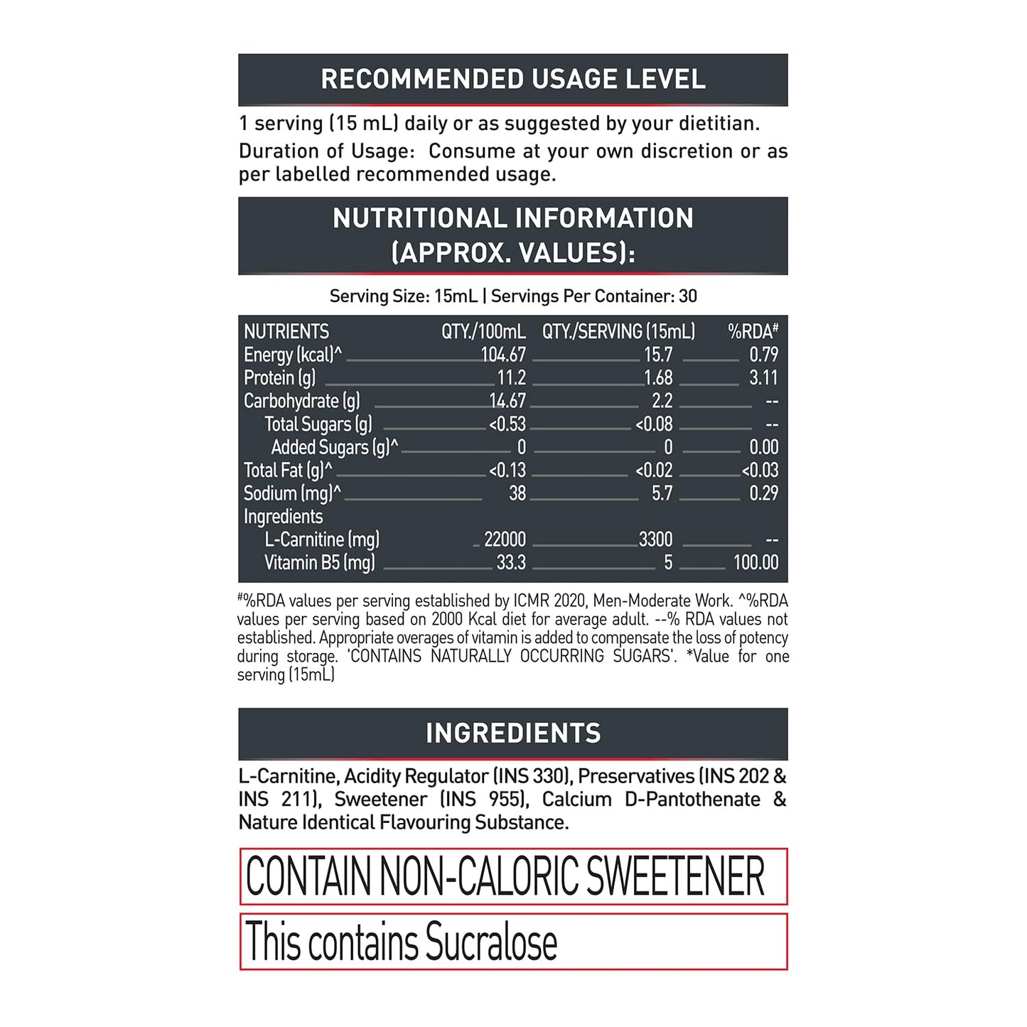 MuscleBlaze Liquid L - Carnitine PRO, 450ml | Triple Strength Formula - NutraCore