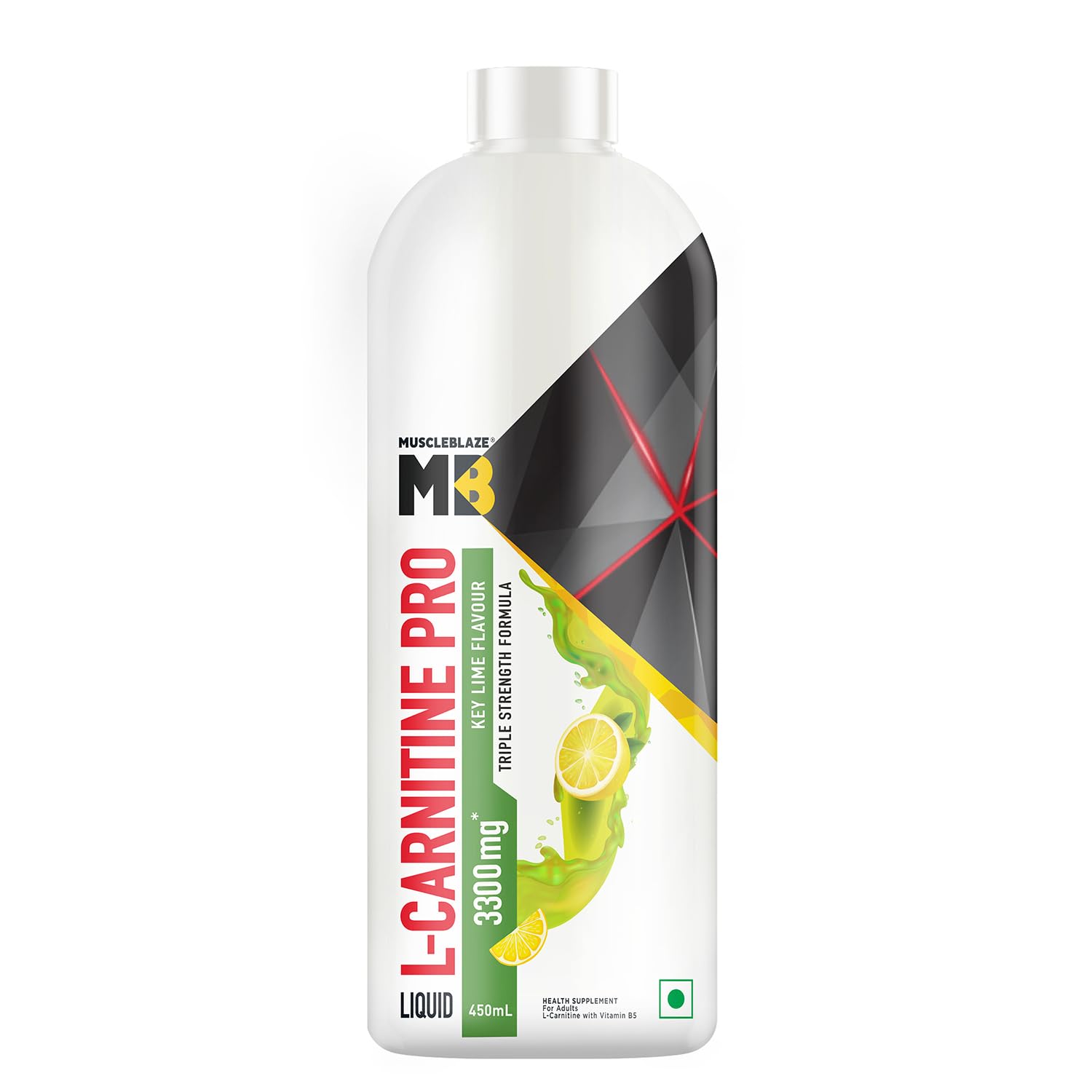 MuscleBlaze Liquid L - Carnitine PRO, 450ml | Triple Strength Formula - NutraCore