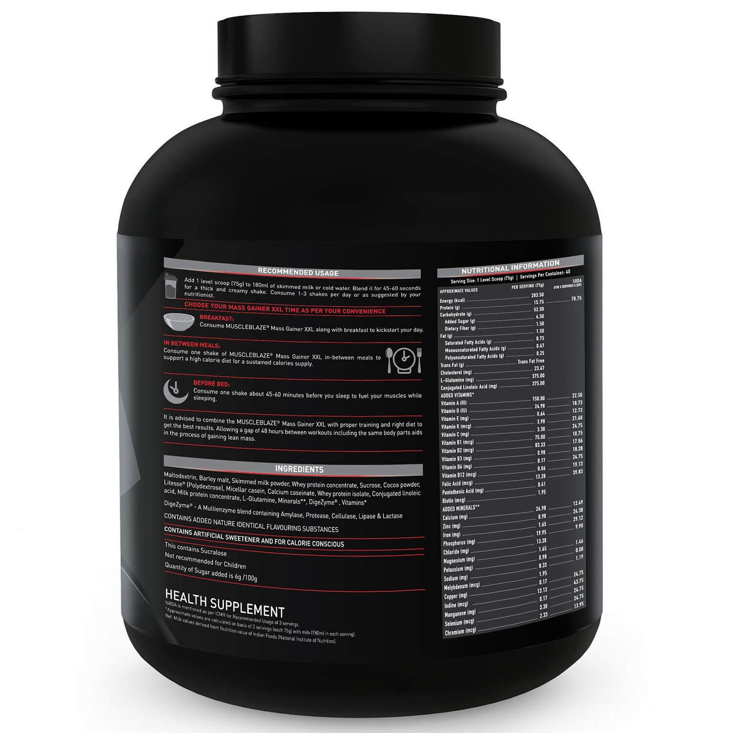 MuscleBlaze Mass Gainer XXL with Complex Carbs and Proteins in 3:1 ratio - Muscleblaze