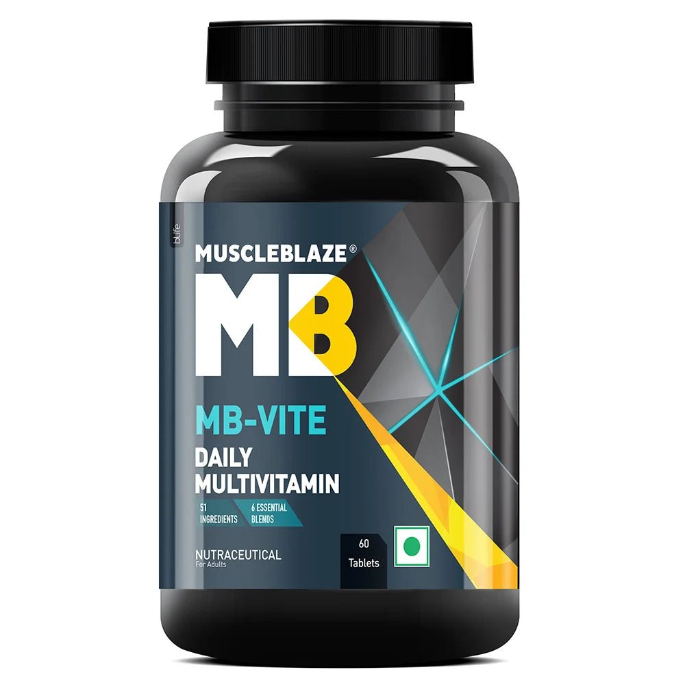 MuscleBlaze MB-VITE Daily Multivitamin, for Enhanced Energy, Stamina & Gut Health - Muscleblaze