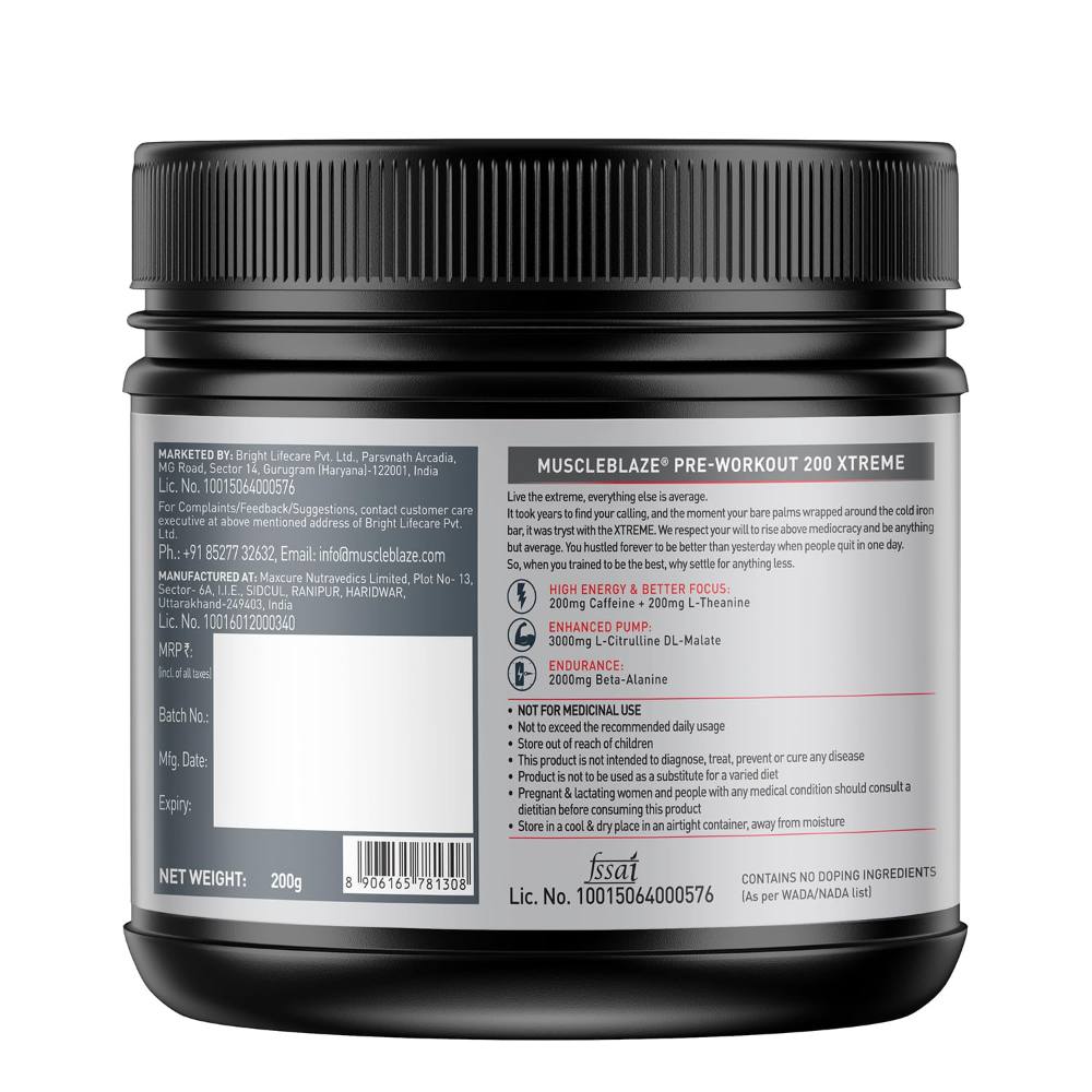 MuscleBlaze PRE Workout 200 Xtreme - Muscleblaze