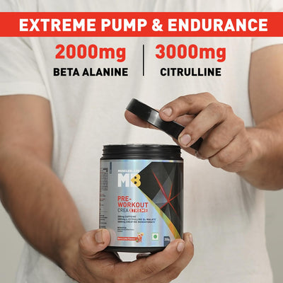 MuscleBlaze Pre Workout Crea - Xtreme (Berry Lime, 200g, 20 Servings) - MuscleBlaze