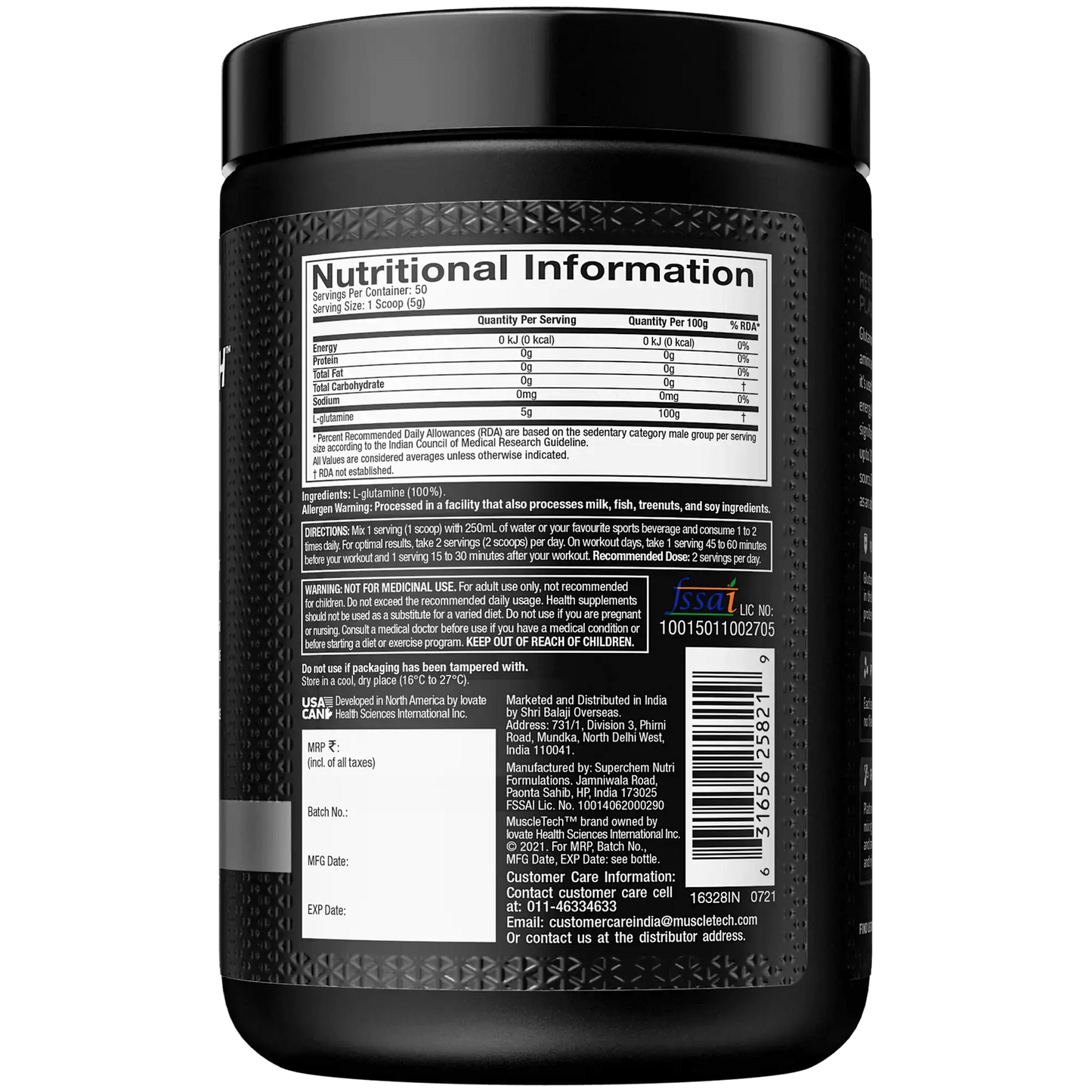 Muscletech™ Platinum 100% Glutamine - Muscletech