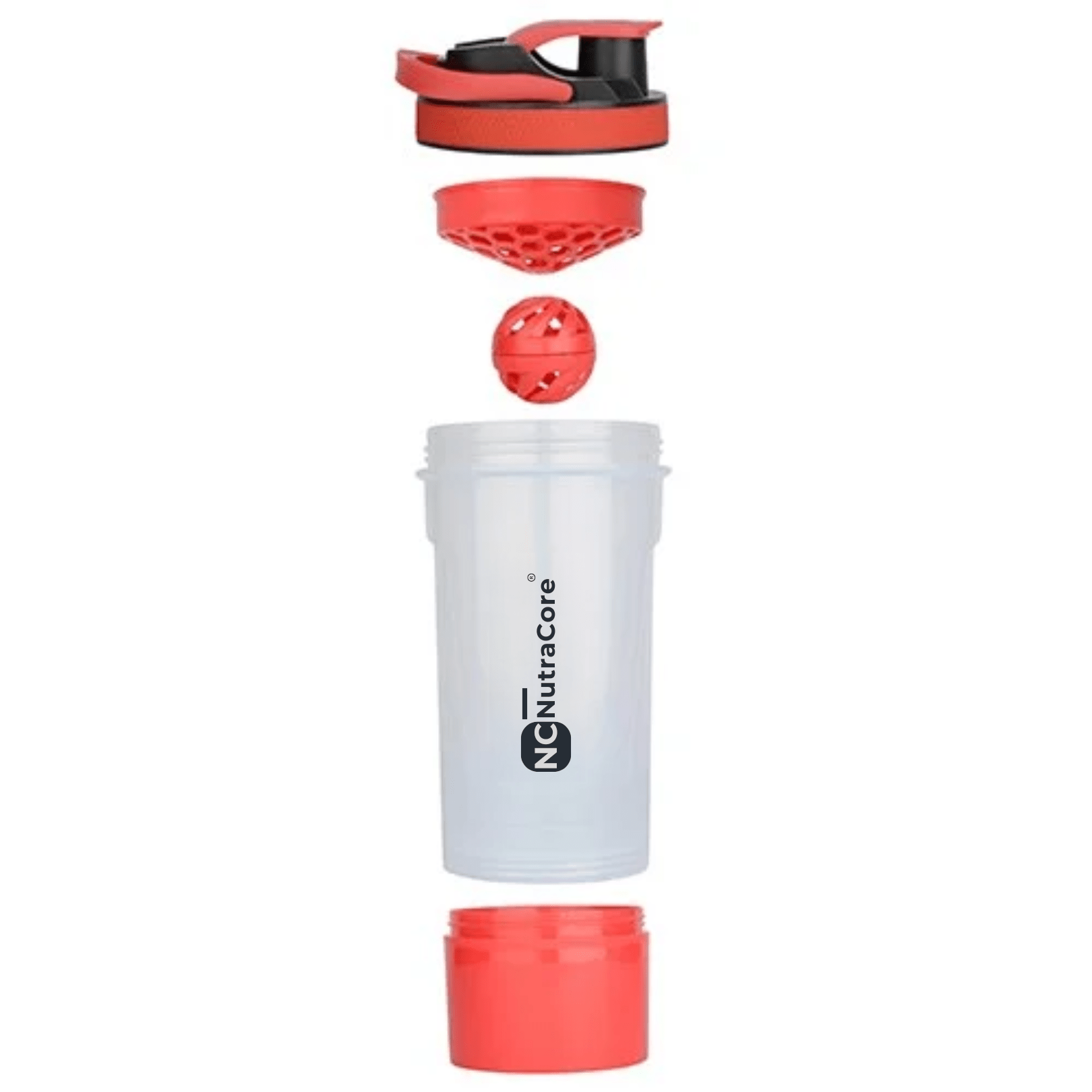 NutraCore King Shaker, Separate Compartment, 600ml, Multicolour - NutraCore