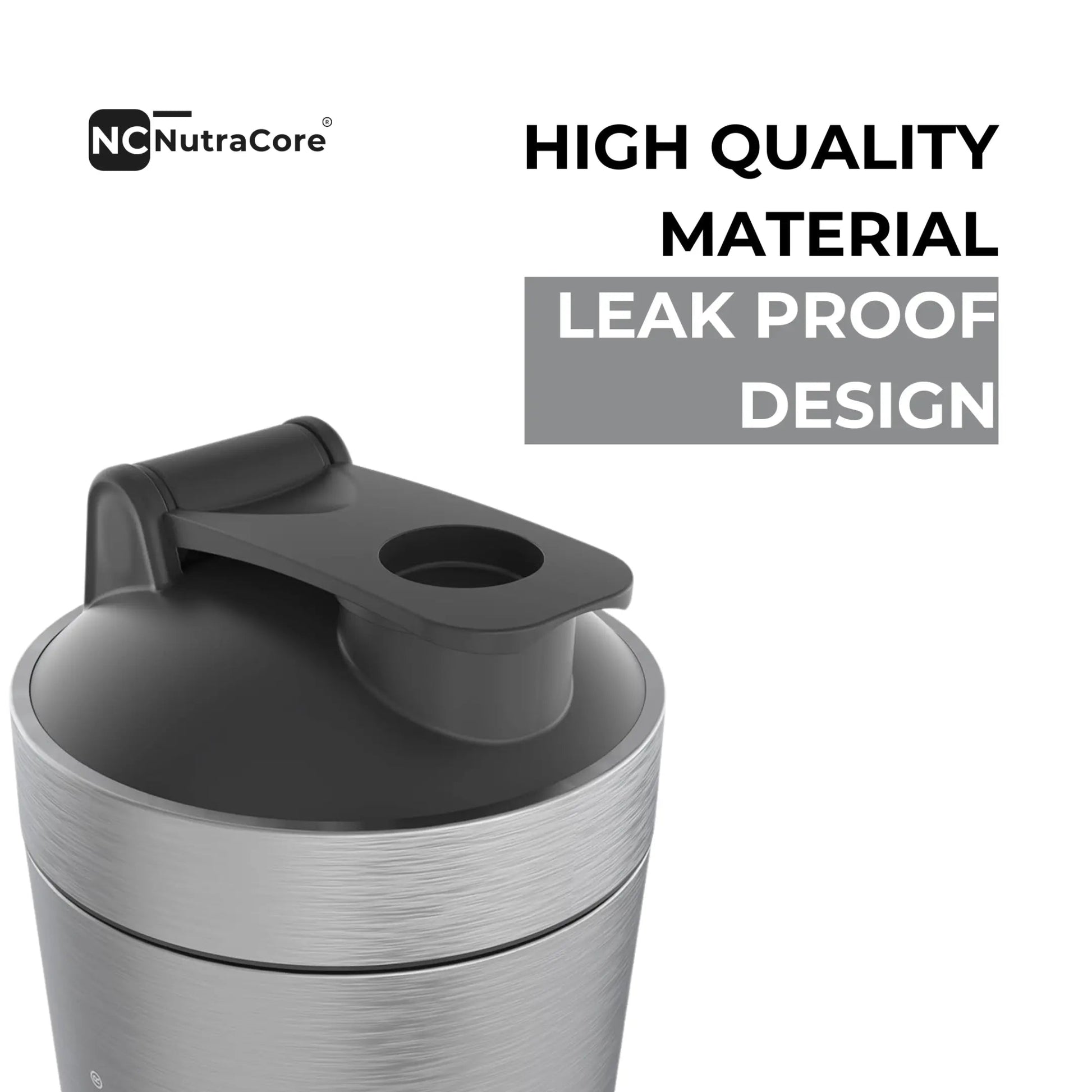 NutraCore Stainless Steel Shaker – 750 ml - Grey - NutraCore