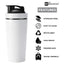 NutraCore Stainless Steel Shaker – 750 ml - White - NutraCore