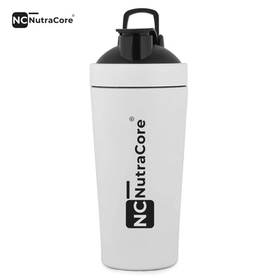 NutraCore Stainless Steel Shaker – 750 ml - White - NutraCore