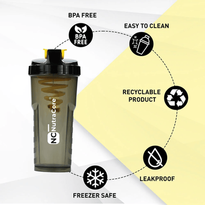 NutraCore Tornado Plastic Shaker, 700ml - NutraCore