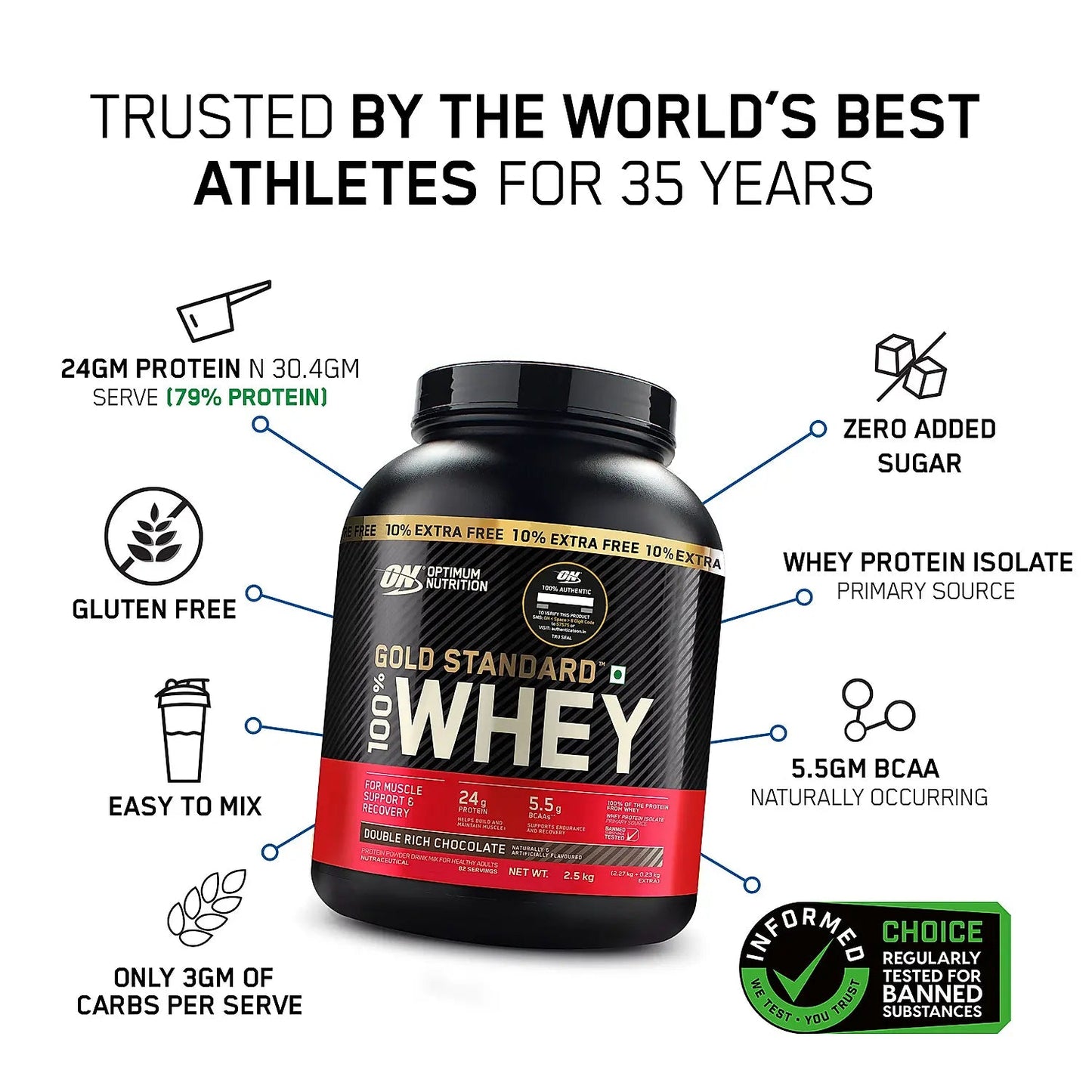 ON (Optimum Nutrition) Gold Standard 100% Whey Protein - Optimum Nutrition