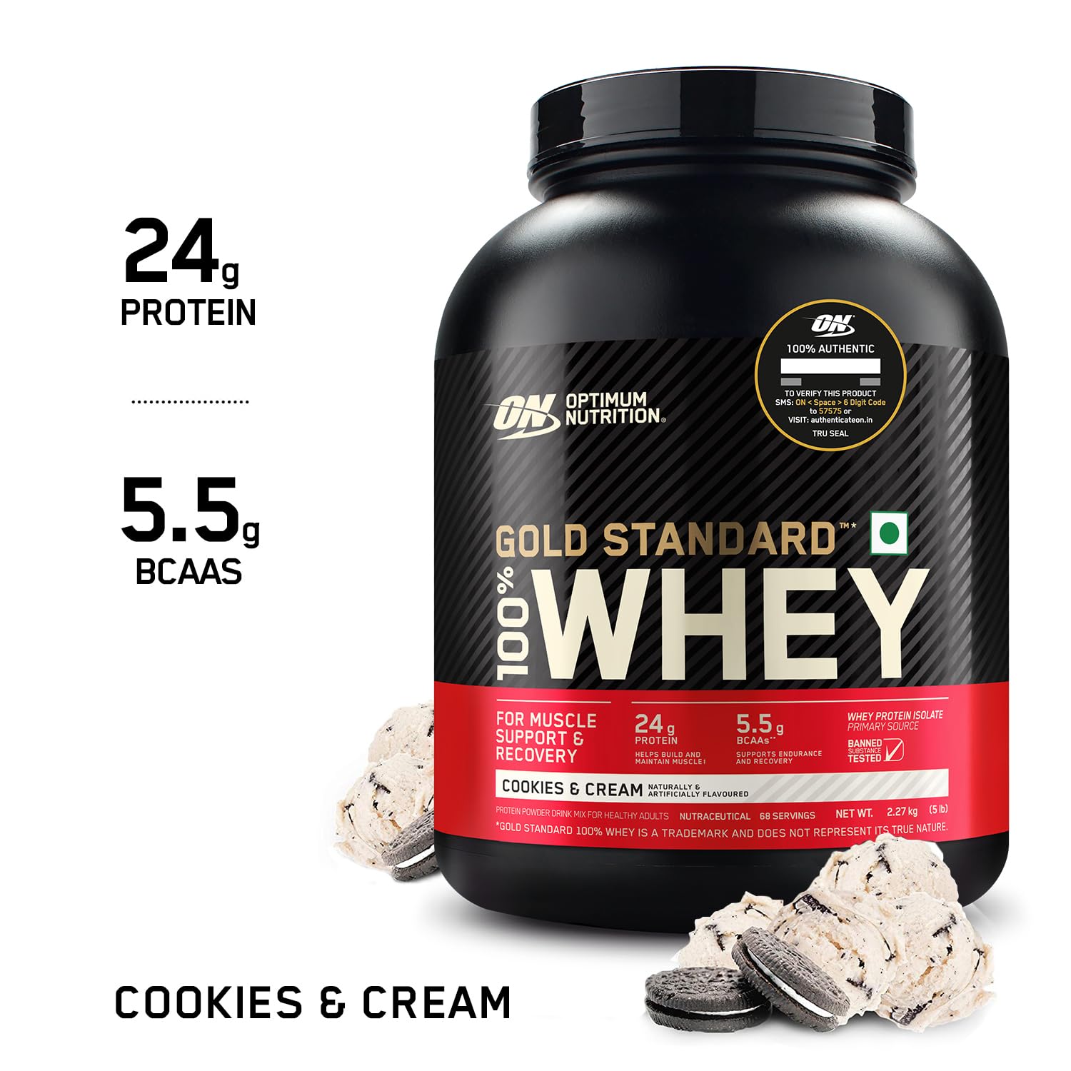 ON (Optimum Nutrition) Gold Standard 100% Whey Protein - Cookie & Cream - Optimum Nutrition