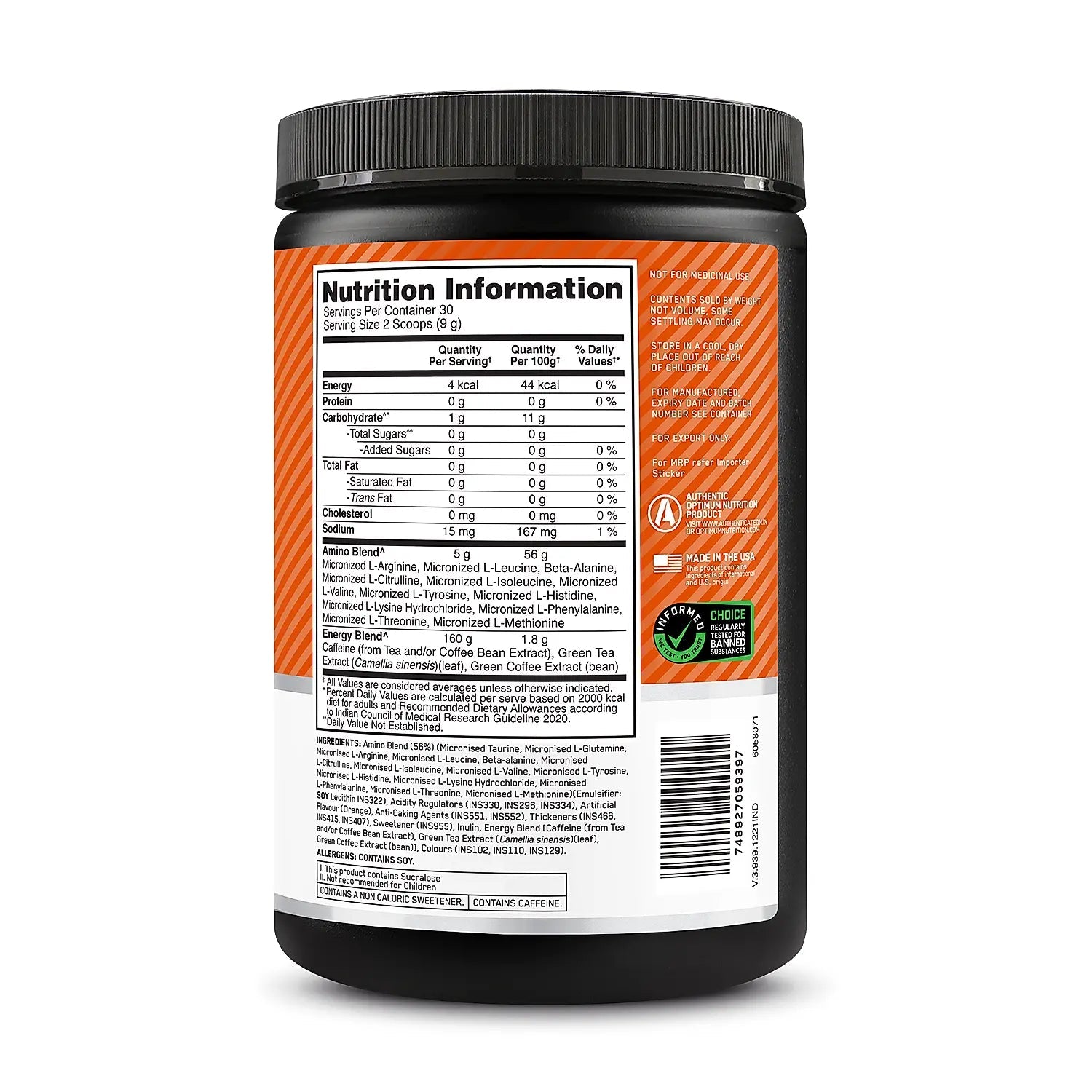 Optimum Nutrition (ON) Essential Amin.O. Energy - Optimum Nutrition