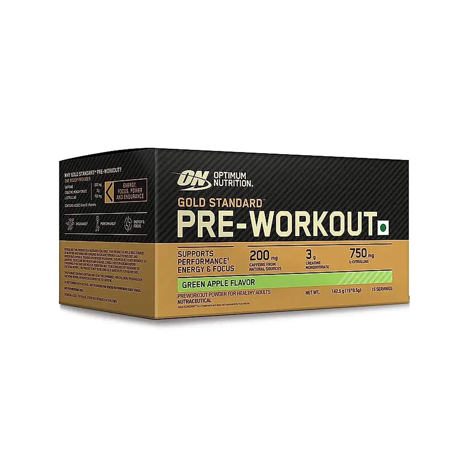 Optimum Nutrition (ON) Gold Standard Pre-Workout- 142.5g/15 single serve packs - Optimum Nutrition