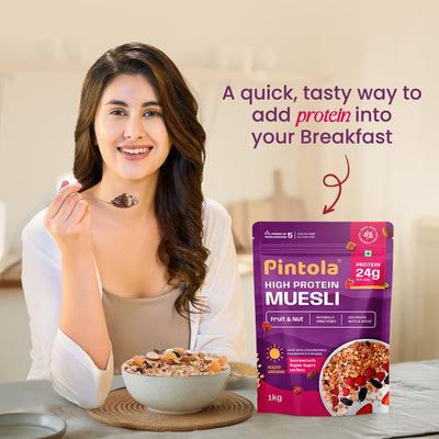 Pintola 24g High Protein Muesli, Fruit & Nut, 1kg - Pintola