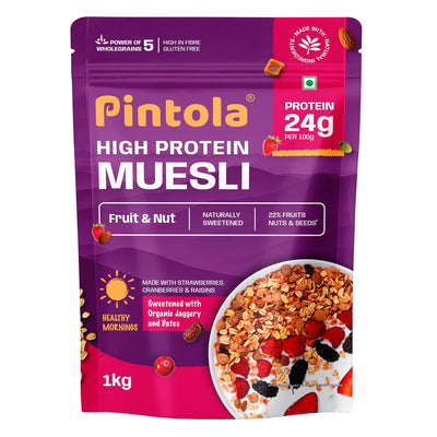 Pintola 24g High Protein Muesli, Fruit & Nut, 1kg - Pintola