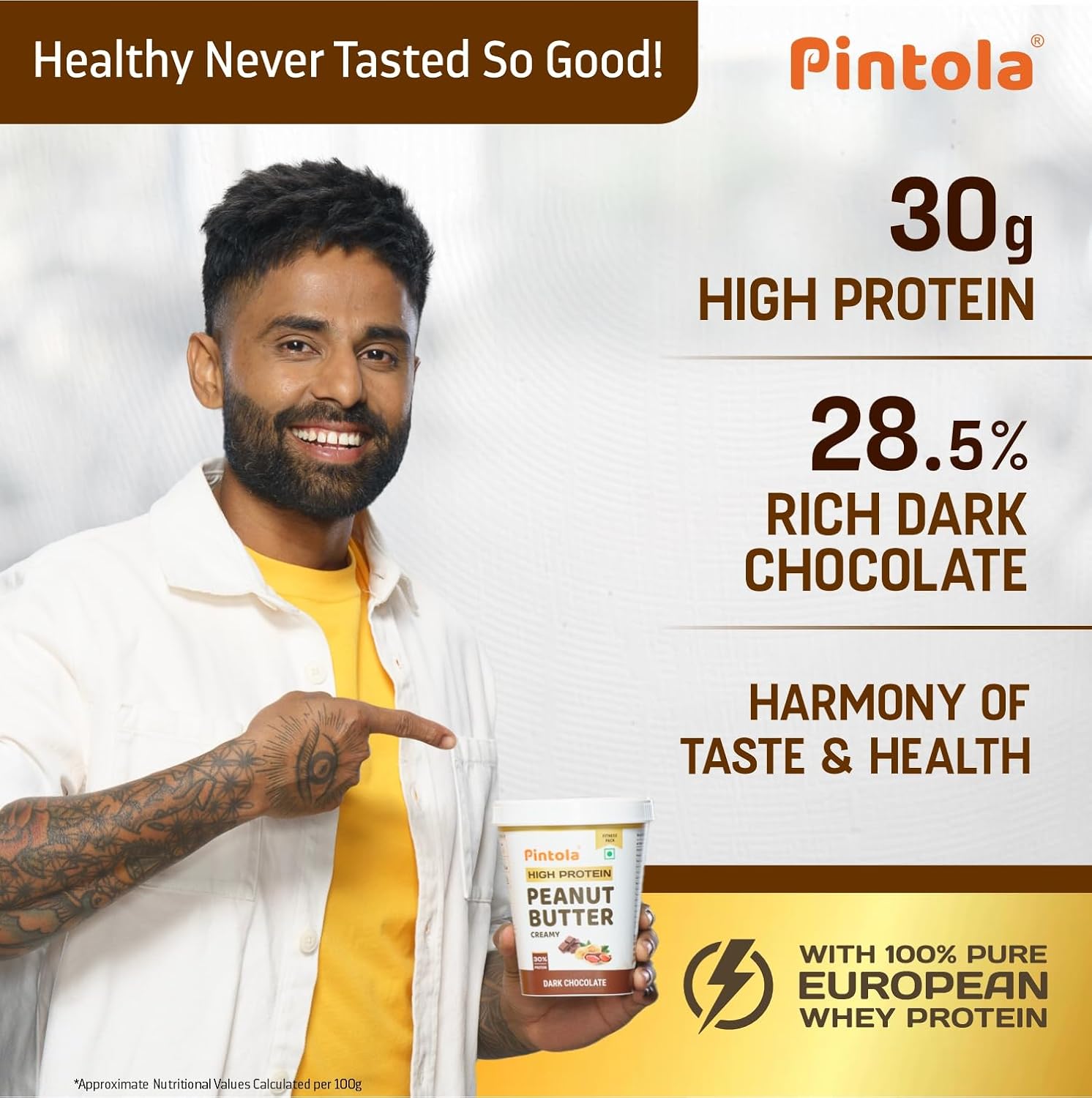 Pintola High Protein Dark Chocolate Peanut Butter, Crispy - Pintola
