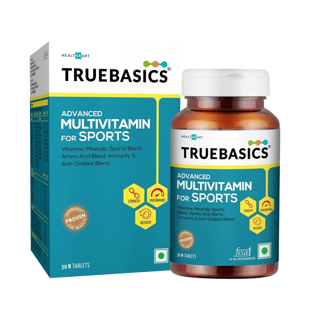 TrueBasics Advanced Multivitamin for Sports with Amino Acids, Energy & Immunity Blends