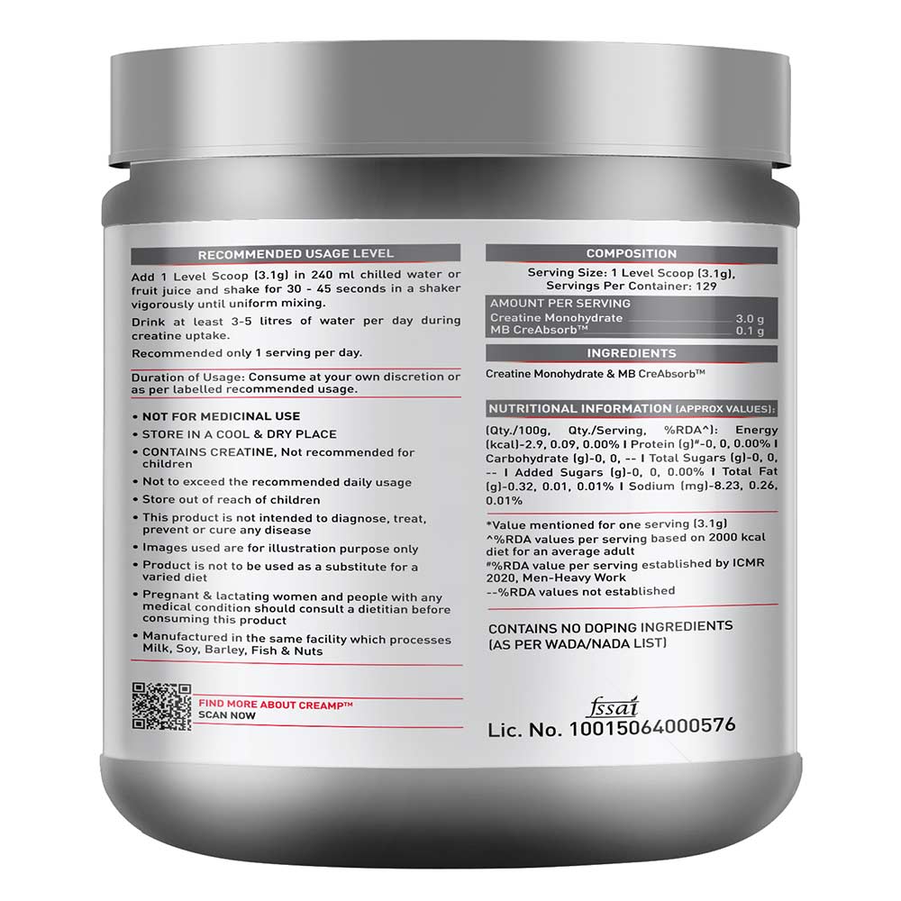 MuscleBlaze Creatine Monohydrate CreAMP - Muscleblaze