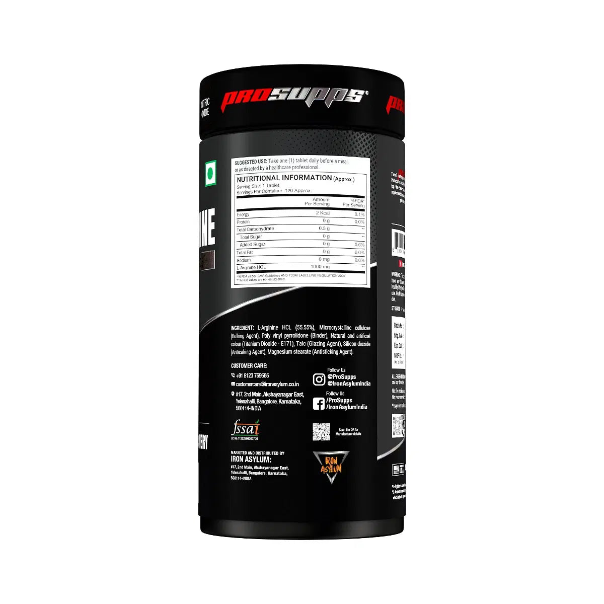 ProSupps L - arginine 1000mg, Nitric Oxide Booster, 120 Tablets - ProSupps