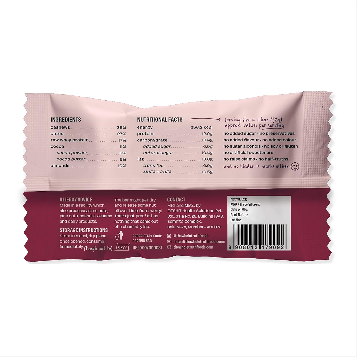 The Whole Truth - Protein Bar - 12G - The Whole Truth