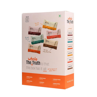 The Whole Truth - Protein Bars All - in - One Pack of 6 x 52 g each - The Whole Truth