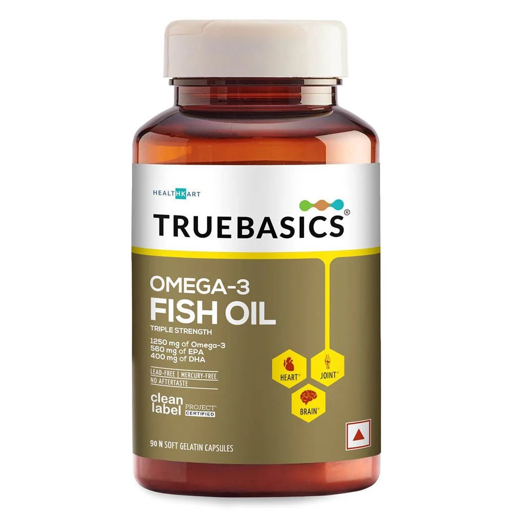 TrueBasics Fish Oil with 1250mg Omega-3 560mg EPA 400mg DHA - Truebasics