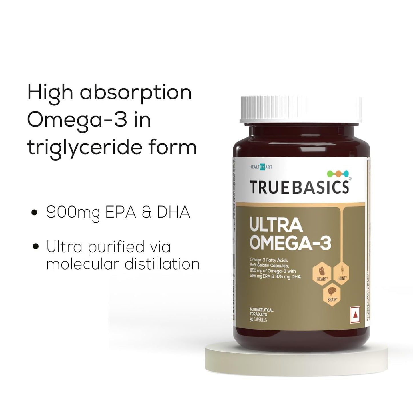 TrueBasics Ultra Omega 3 Fish Oil, 90 - Truebasics