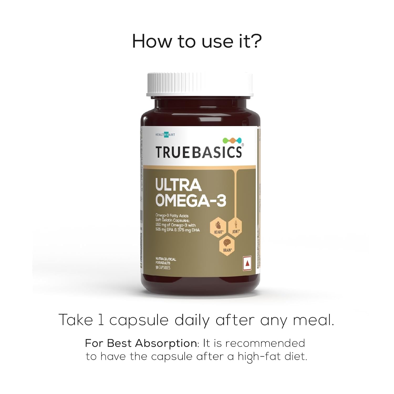 TrueBasics Ultra Omega 3 Fish Oil, 90 - Truebasics