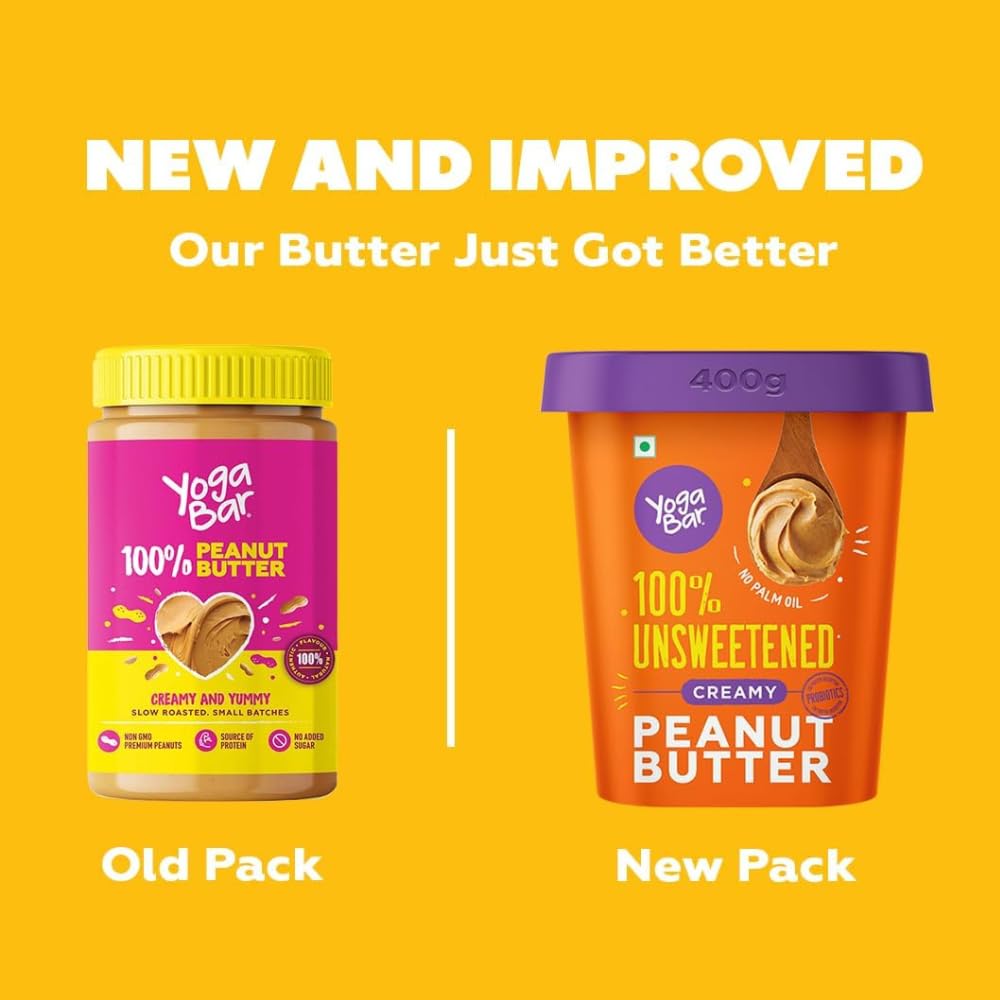 Yogabar 100% Unsweetend Creamy Peanut Butter - YogaBar